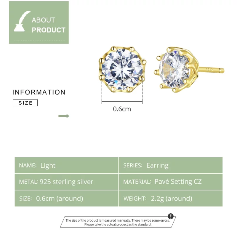 (image pour) Clous d'Oreilles Style PANDORA Léger - SCE499-B - Afficher 2