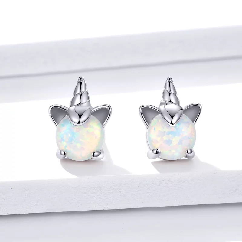 (image pour) Clous d'Oreilles Style PANDORA Licorne mignonne - SCE737 - Afficher 3