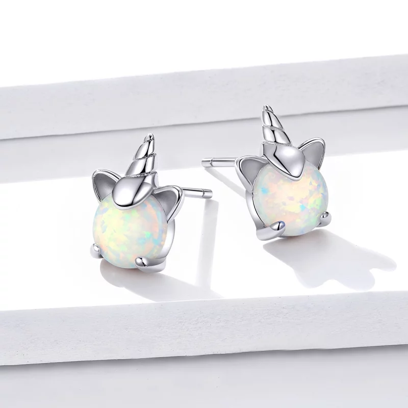 (image pour) Clous d'Oreilles Style PANDORA Licorne mignonne - SCE737 - Afficher 4