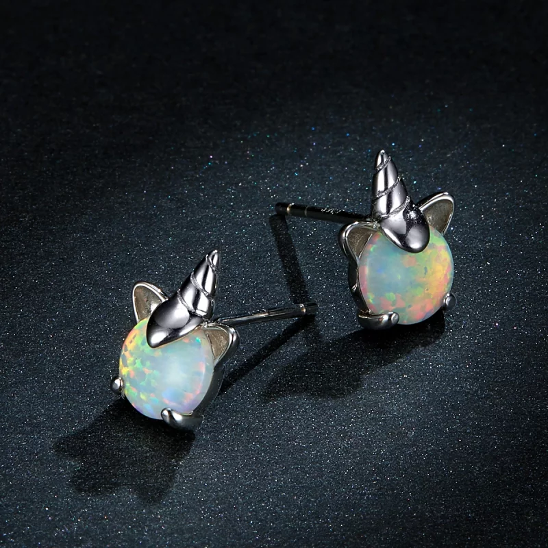 (image pour) Clous d'Oreilles Style PANDORA Licorne mignonne - SCE737 - Afficher 5