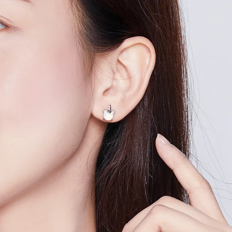 (image pour) Clous d'Oreilles Style PANDORA Licorne mignonne - SCE737 - Afficher 8