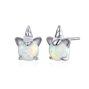 (image pour) Clous d'Oreilles Style PANDORA Licorne mignonne - SCE737
