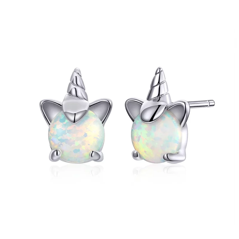 (image pour) Clous d'Oreilles Style PANDORA Licorne mignonne - SCE737