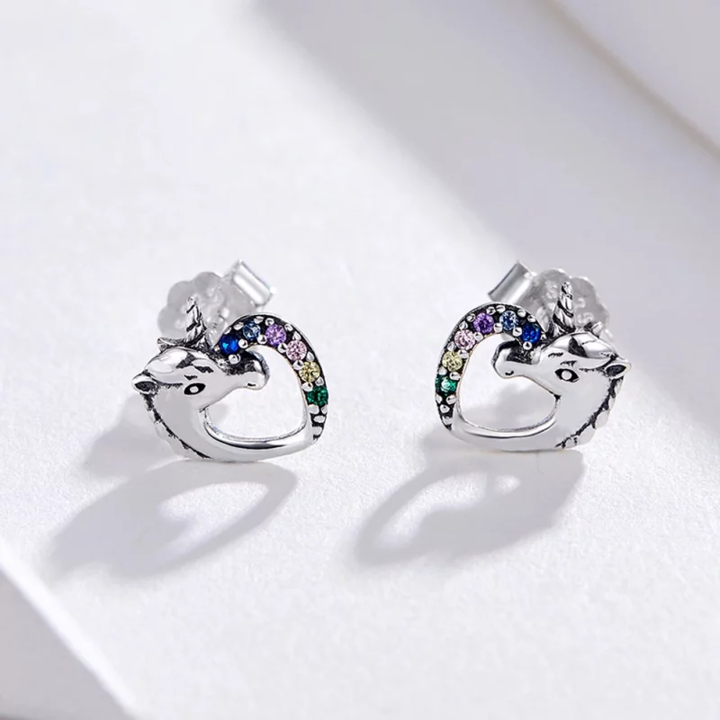 (image pour) Clous d'Oreilles Style PANDORA Licorne - SCE611 - Afficher 2