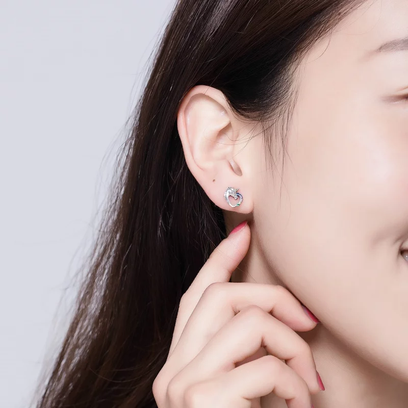 (image pour) Clous d'Oreilles Style PANDORA Licorne - SCE611 - Afficher 4