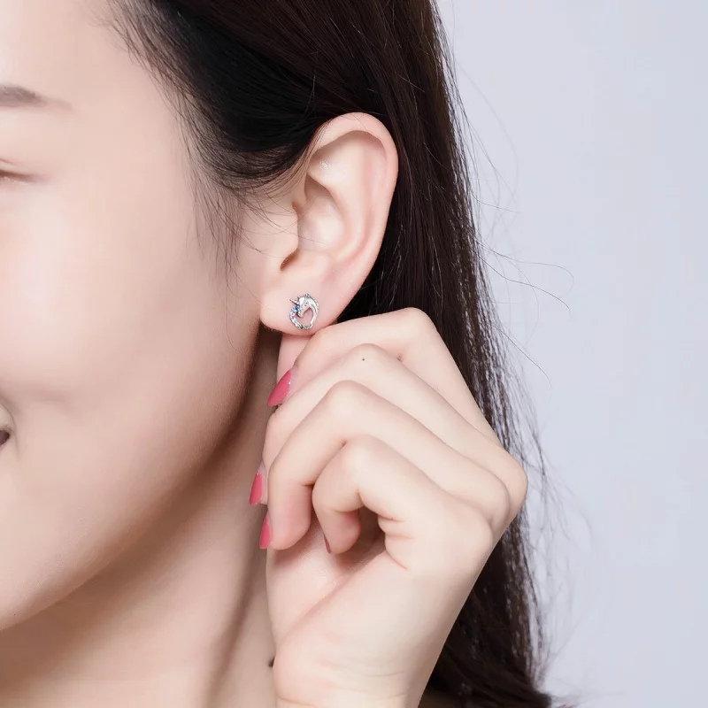 (image pour) Clous d'Oreilles Style PANDORA Licorne - SCE611 - Afficher 6