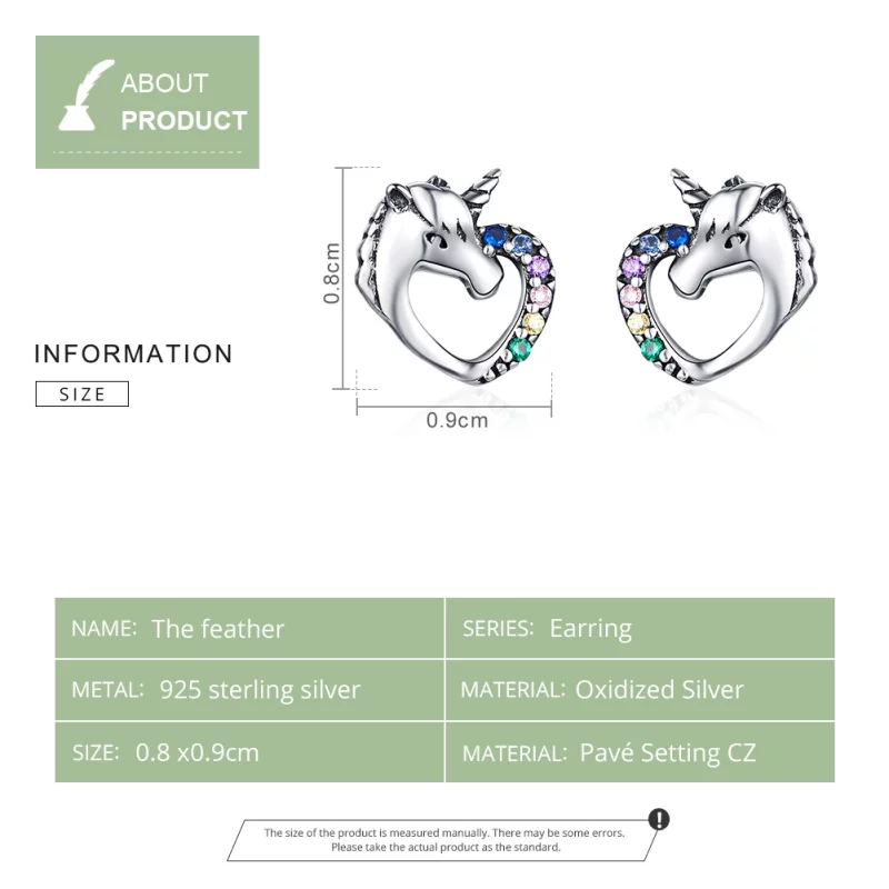 (image pour) Clous d'Oreilles Style PANDORA Licorne - SCE611 - Afficher 7