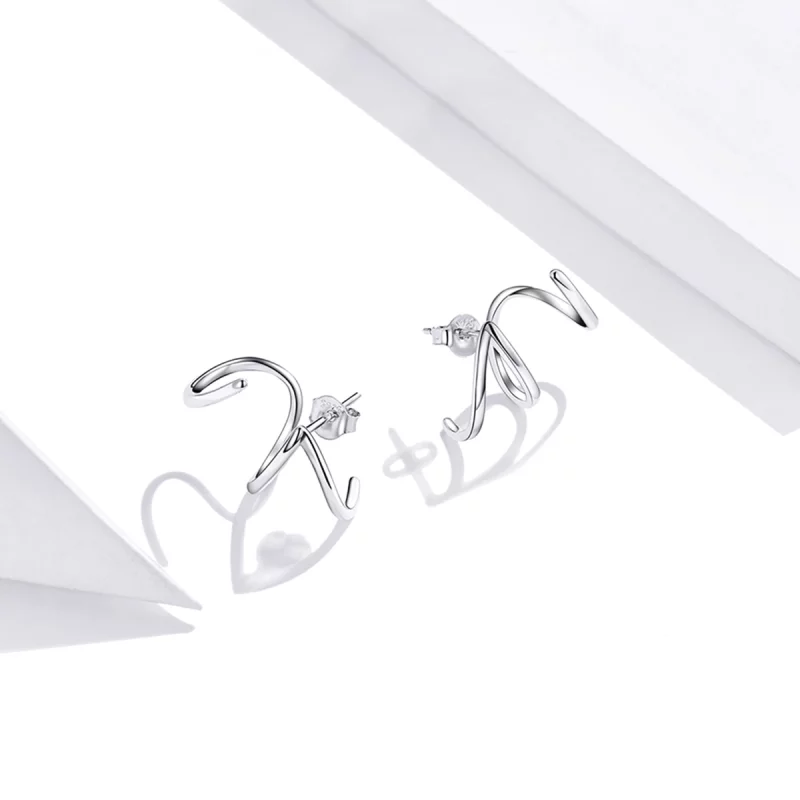 (image pour) Clous d'Oreilles Style PANDORA Ligne simple - SCE986 - Afficher 4