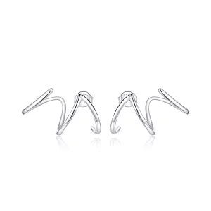 (image pour) Clous d'Oreilles Style PANDORA Ligne simple - SCE986