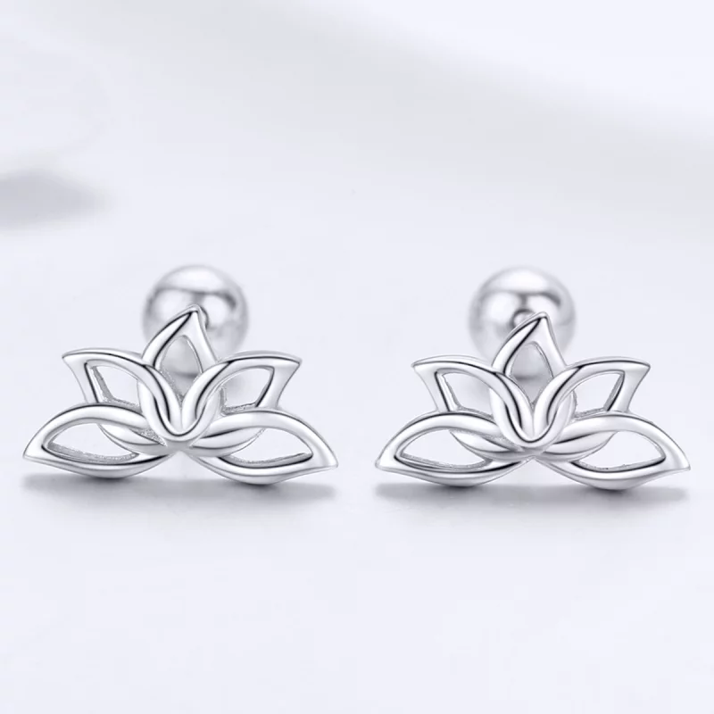 (image pour) Clous d'Oreilles Style PANDORA Lotus frais - BSE024 - Afficher 2