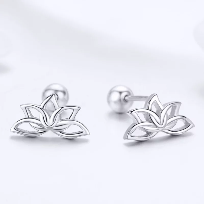 (image pour) Clous d'Oreilles Style PANDORA Lotus frais - BSE024 - Afficher 3