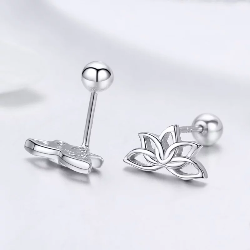 (image pour) Clous d'Oreilles Style PANDORA Lotus frais - BSE024 - Afficher 4