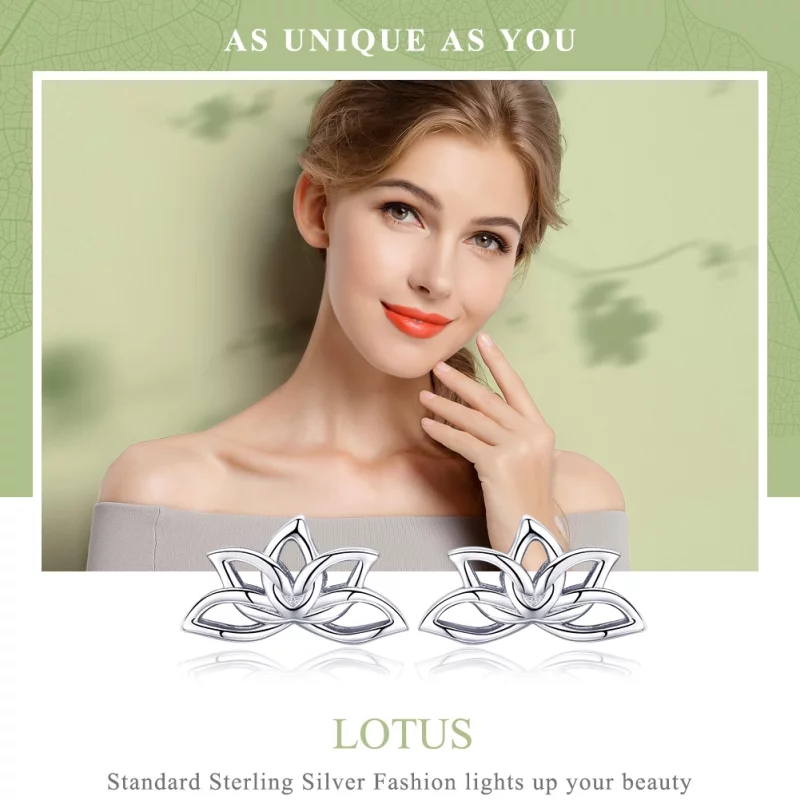 (image pour) Clous d'Oreilles Style PANDORA Lotus frais - BSE024 - Afficher 6