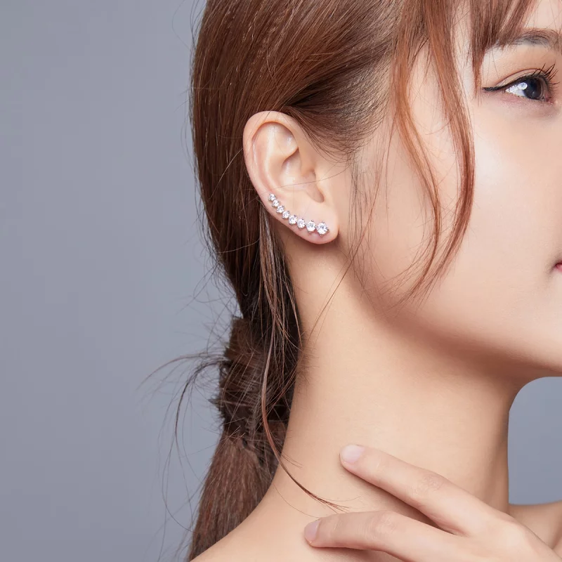(image pour) Clous d'Oreilles Style PANDORA Lumière brillante - SCE920 - Afficher 5