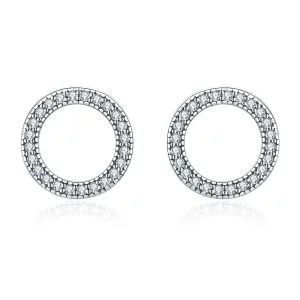 (image pour) Clous d'Oreilles Style PANDORA Lumière de géométrie - SCE417