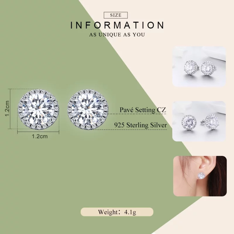 (image pour) Clous d'Oreilles Style PANDORA Lumière noble - SCE358 - Afficher 2
