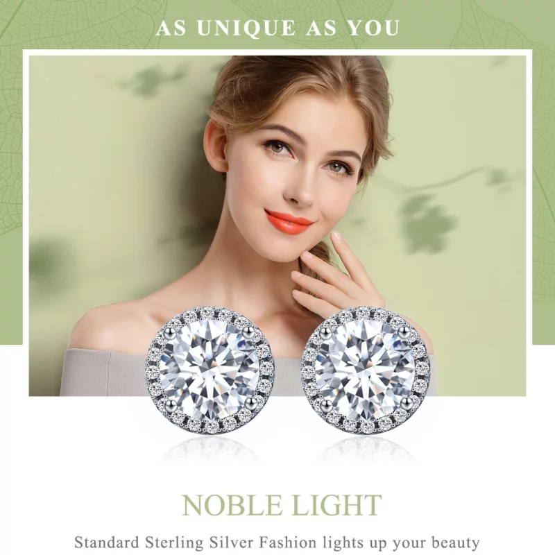 (image pour) Clous d'Oreilles Style PANDORA Lumière noble - SCE358 - Afficher 3