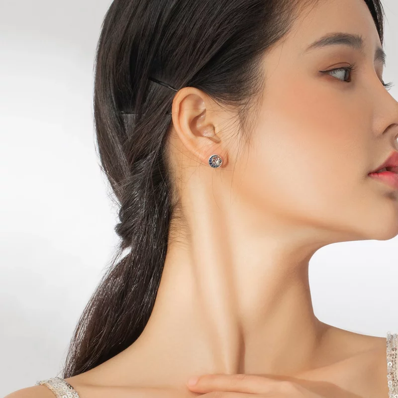 (image pour) Clous d'Oreilles Style PANDORA Lune Kitty - SCE880 - Afficher 7