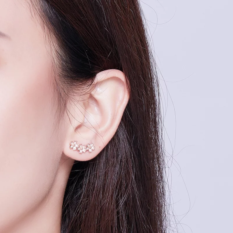 (image pour) Clous d'Oreilles Style PANDORA Marguerite contractée - SCE419-C - Afficher 5