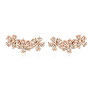 (image pour) Clous d'Oreilles Style PANDORA Marguerite contractée - SCE419-C