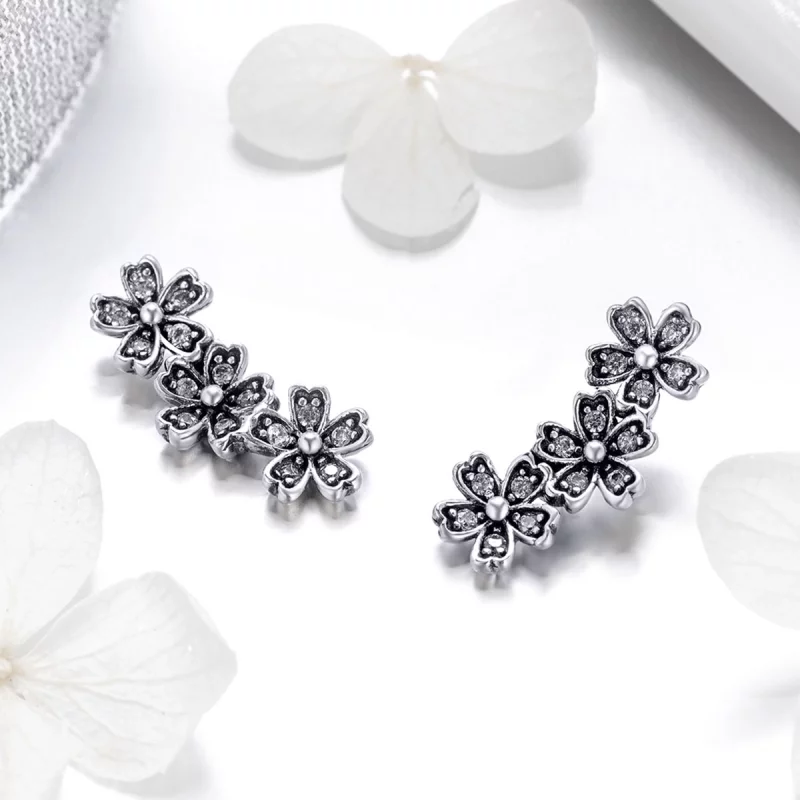 (image pour) Clous d'Oreilles Style PANDORA Marguerite contractée - SCE419 - Afficher 3