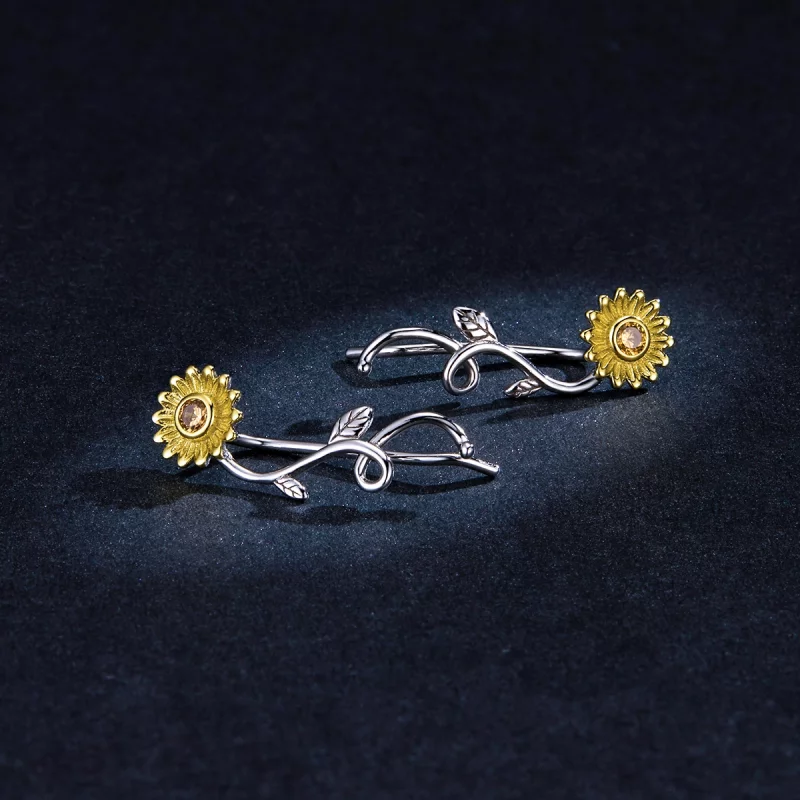 (image pour) Clous d'Oreilles Style PANDORA Marguerite fraîche Bicolore - BSE394 - Afficher 5
