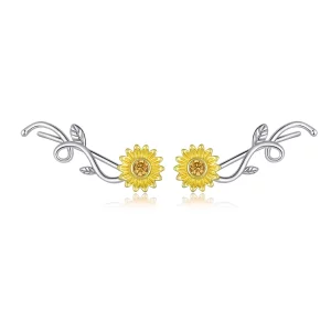 (image pour) Clous d'Oreilles Style PANDORA Marguerite fraîche Bicolore - BSE394