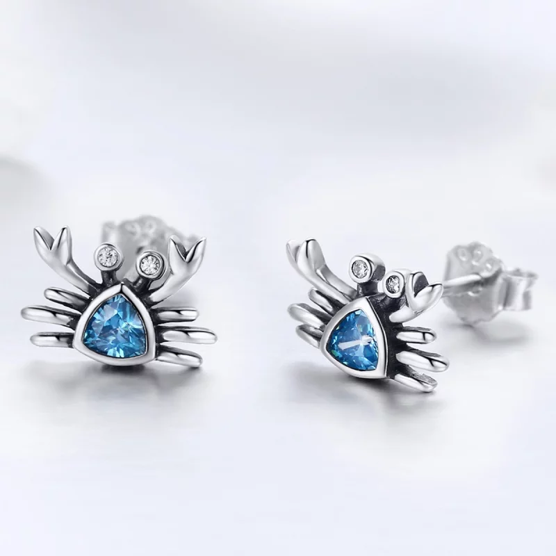 (image pour) Clous d'Oreilles Style PANDORA Mignon petit crabe - SCE413 - Afficher 5