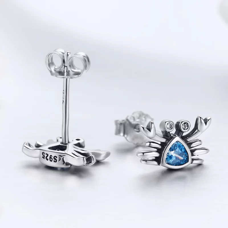(image pour) Clous d'Oreilles Style PANDORA Mignon petit crabe - SCE413 - Afficher 6
