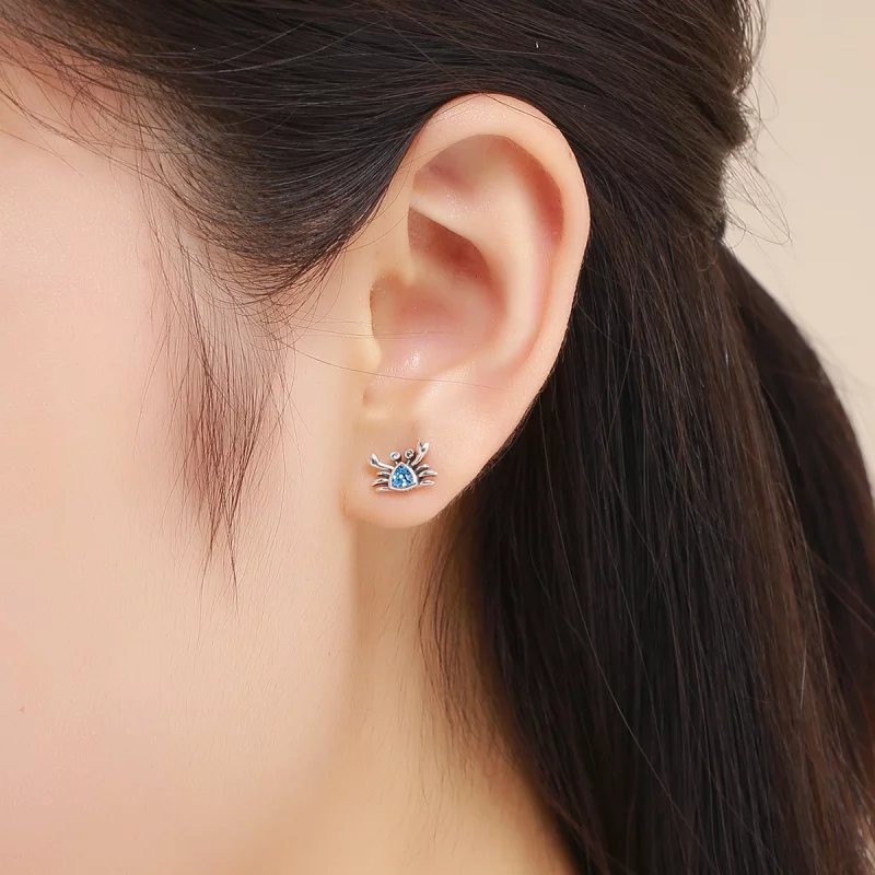 (image pour) Clous d'Oreilles Style PANDORA Mignon petit crabe - SCE413 - Afficher 7