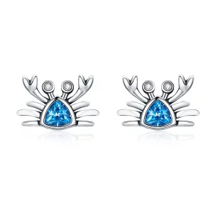(image pour) Clous d'Oreilles Style PANDORA Mignon petit crabe - SCE413