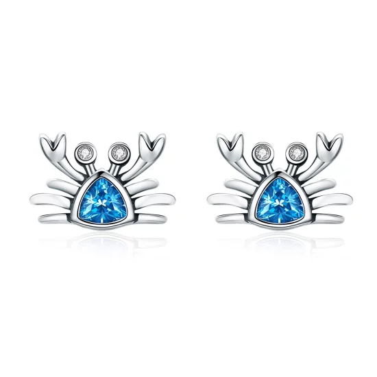 (image pour) Clous d'Oreilles Style PANDORA Mignon petit crabe - SCE413