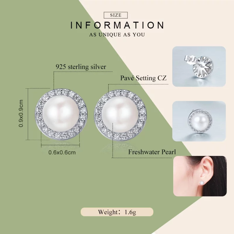 (image pour) Clous d'Oreilles Style PANDORA Monologue élégant - SCE122 - Afficher 2
