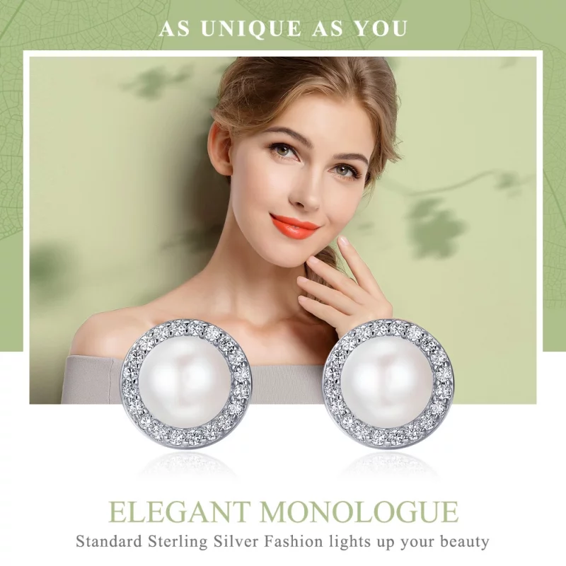(image pour) Clous d'Oreilles Style PANDORA Monologue élégant - SCE122 - Afficher 3