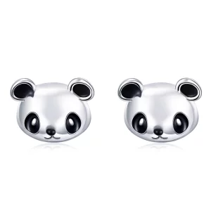 (image pour) Clous d'Oreilles Style PANDORA Panda mignon - SCE386