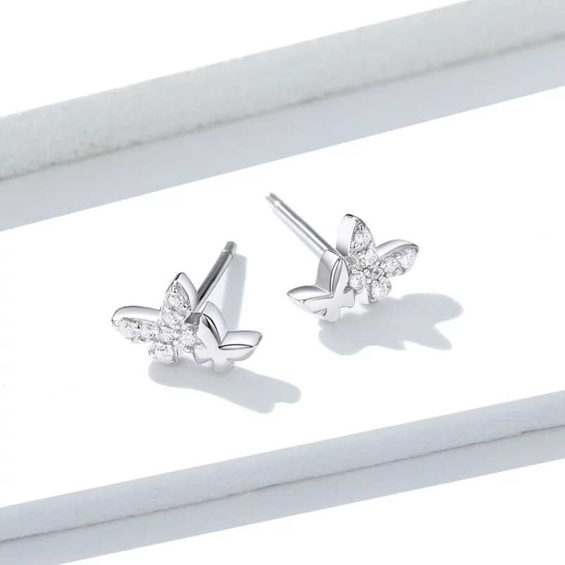 (image pour) Clous d'Oreilles Style PANDORA Papillon - BSE236 - Afficher 3