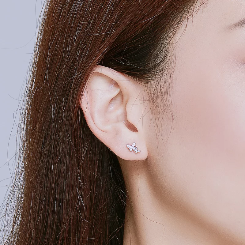 (image pour) Clous d'Oreilles Style PANDORA Papillon - BSE236 - Afficher 5