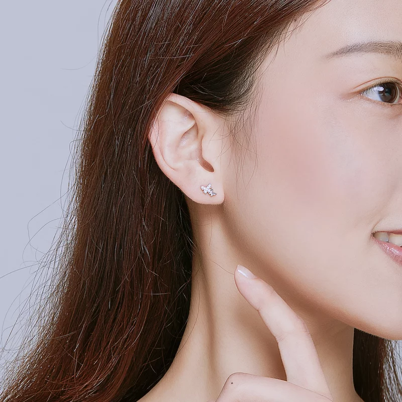 (image pour) Clous d'Oreilles Style PANDORA Papillon - BSE236 - Afficher 6