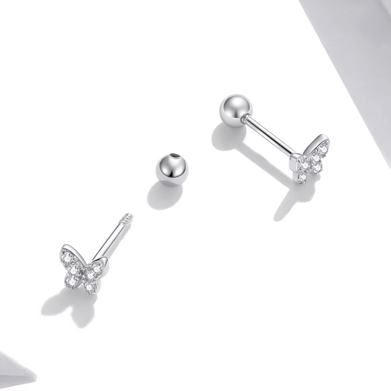 (image pour) Clous d'Oreilles Style PANDORA Papillon - SCE1116 - Afficher 2