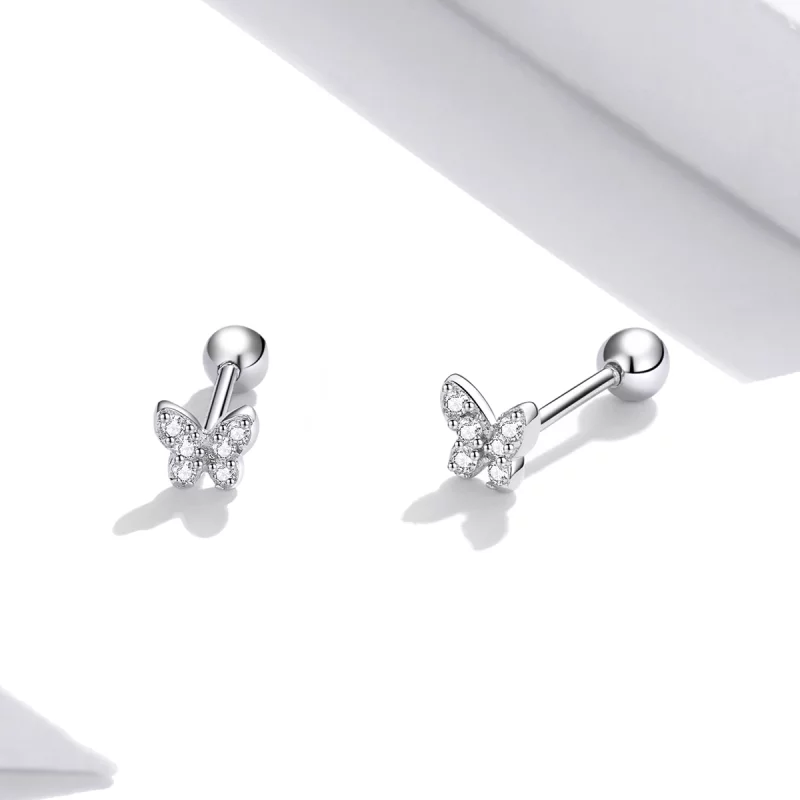 (image pour) Clous d'Oreilles Style PANDORA Papillon - SCE1116 - Afficher 3