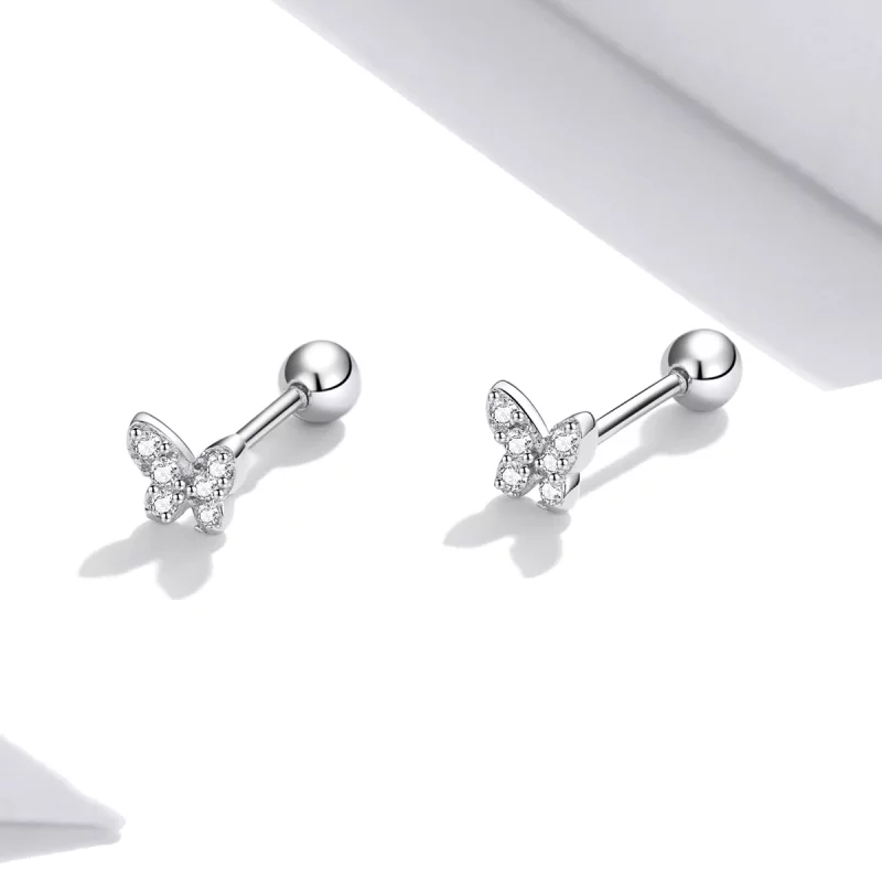 (image pour) Clous d'Oreilles Style PANDORA Papillon - SCE1116 - Afficher 4