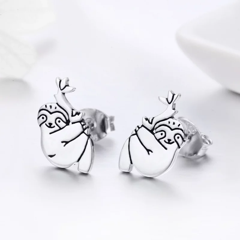 (image pour) Clous d'Oreilles Style PANDORA Paresseux - SCE327 - Afficher 8