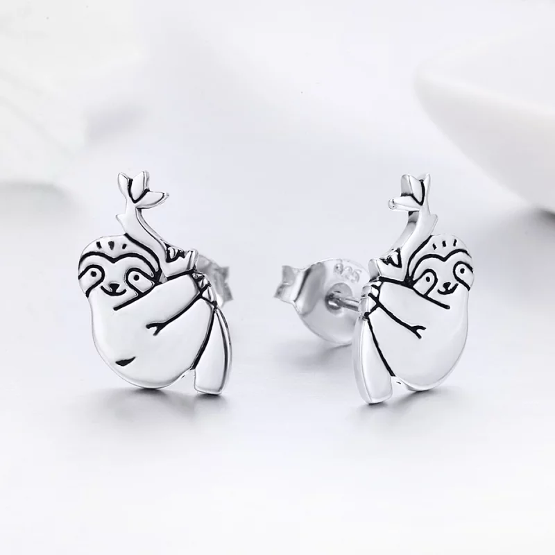 (image pour) Clous d'Oreilles Style PANDORA Paresseux - SCE327 - Afficher 9