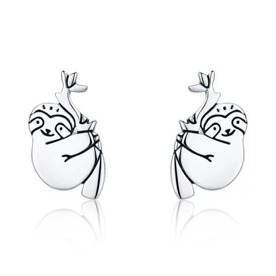 (image pour) Clous d'Oreilles Style PANDORA Paresseux - SCE327