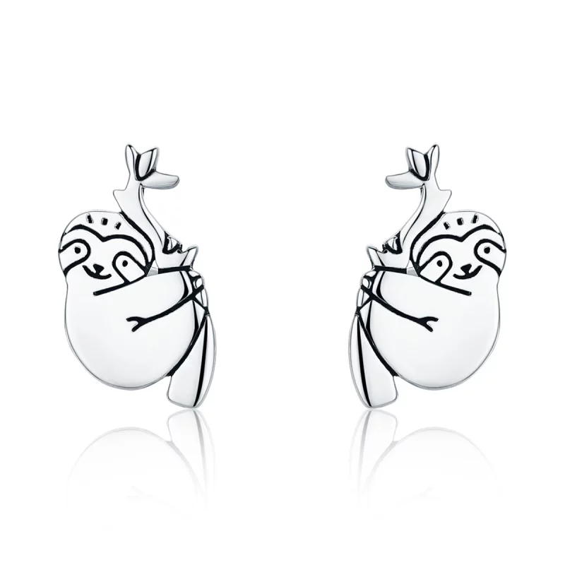 (image pour) Clous d'Oreilles Style PANDORA Paresseux - SCE327