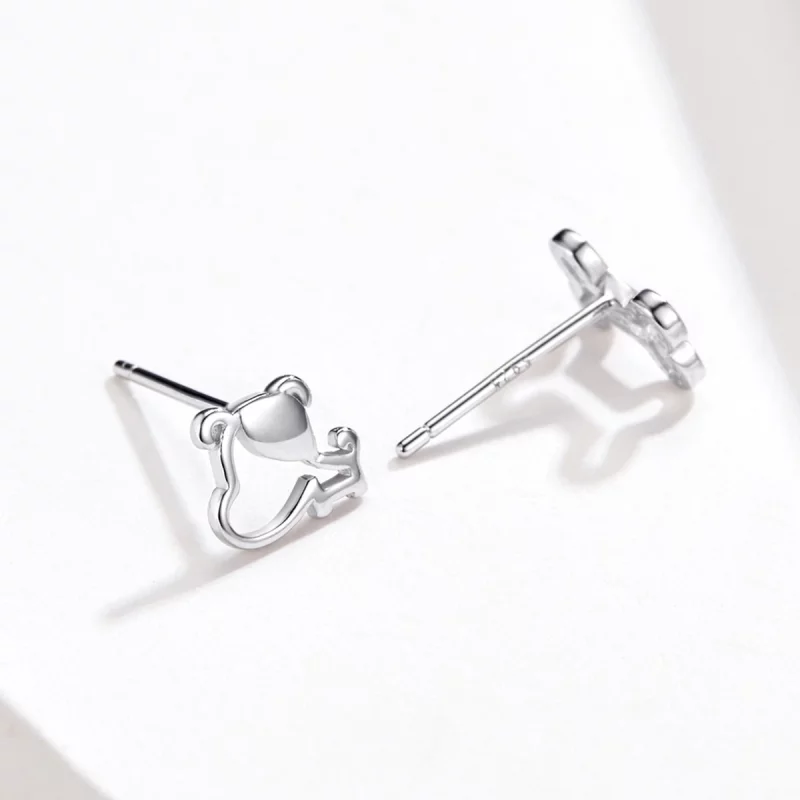 (image pour) Clous d'Oreilles Style PANDORA Patte ajourés - SCE649 - Afficher 4