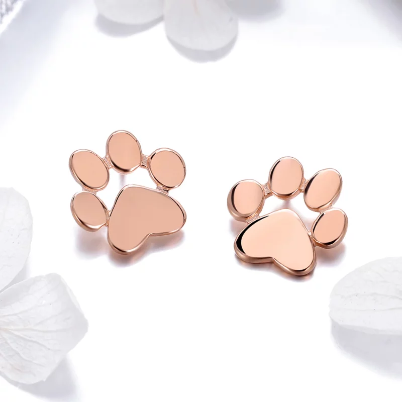 (image pour) Clous d'Oreilles Style PANDORA Patte de chat mignon - SCE407-3 - Afficher 5