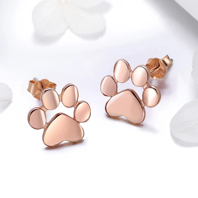 (image pour) Clous d'Oreilles Style PANDORA Patte de chat mignon - SCE407-3 - Afficher 6