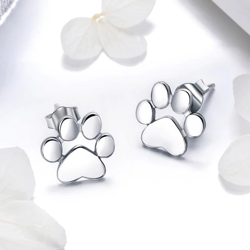 (image pour) Clous d'Oreilles Style PANDORA Patte mignonne - SCE407-2 - Afficher 6