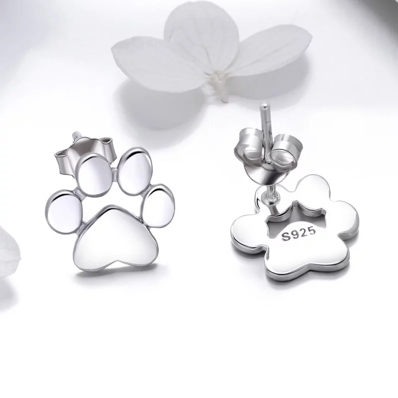 (image pour) Clous d'Oreilles Style PANDORA Patte mignonne - SCE407-2 - Afficher 7